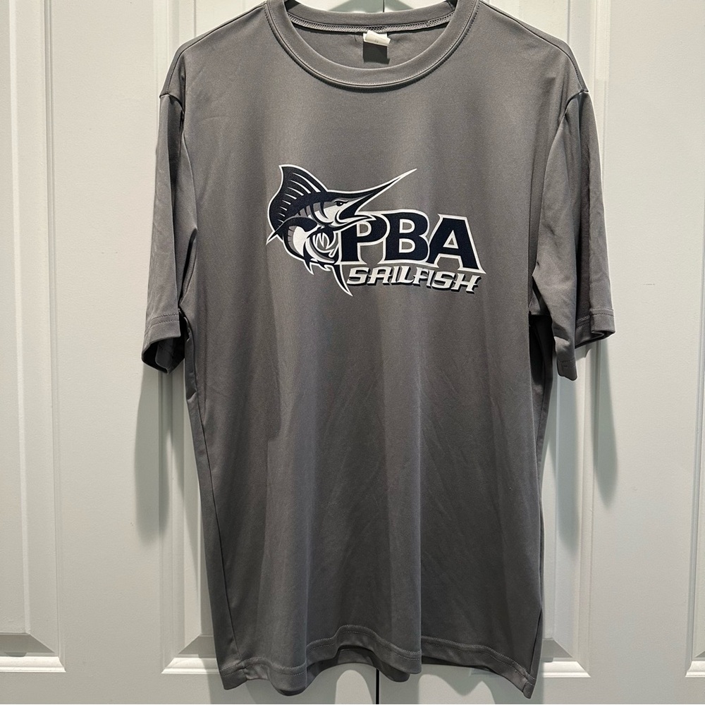 Sport Tek Men’s Gray PBA Sailfish Athletic Tee Shirt M